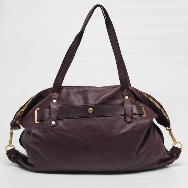 Pre Owned Jimmy Choo Purple Python and Leather Weekender