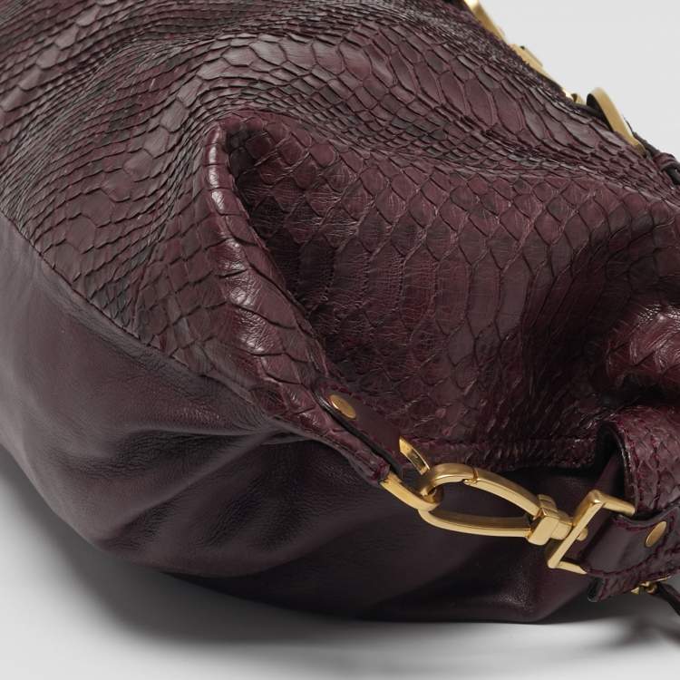 Pre Owned Jimmy Choo Purple Python and Leather Weekender