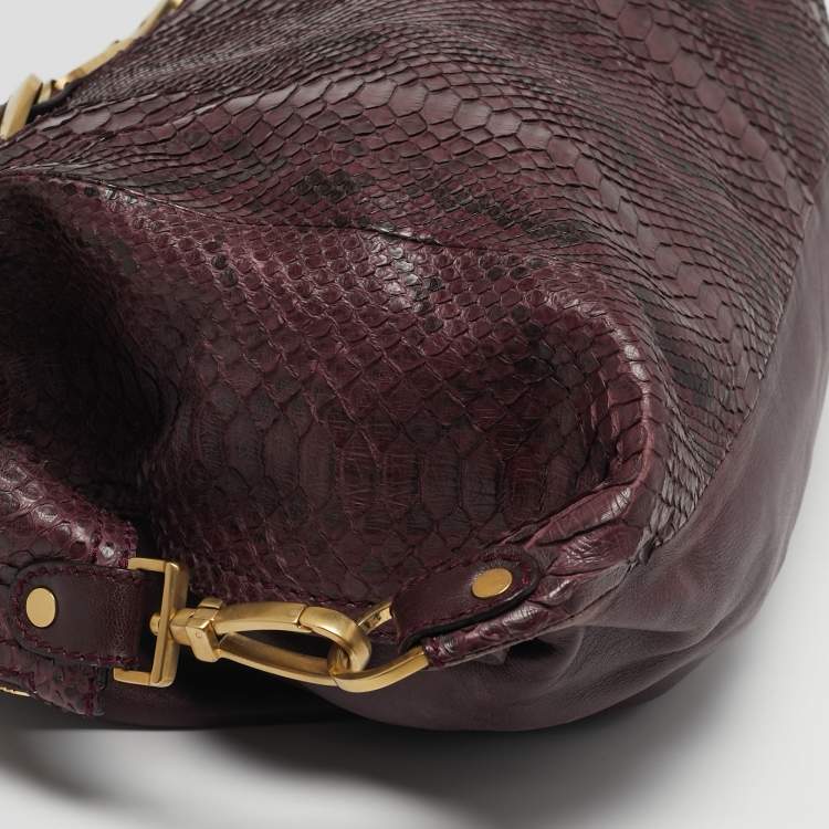 Pre Owned Jimmy Choo Purple Python and Leather Weekender