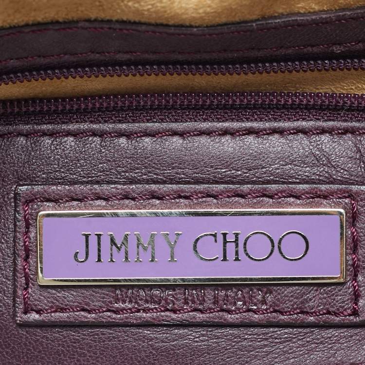 Pre Owned Jimmy Choo Purple Python and Leather Weekender