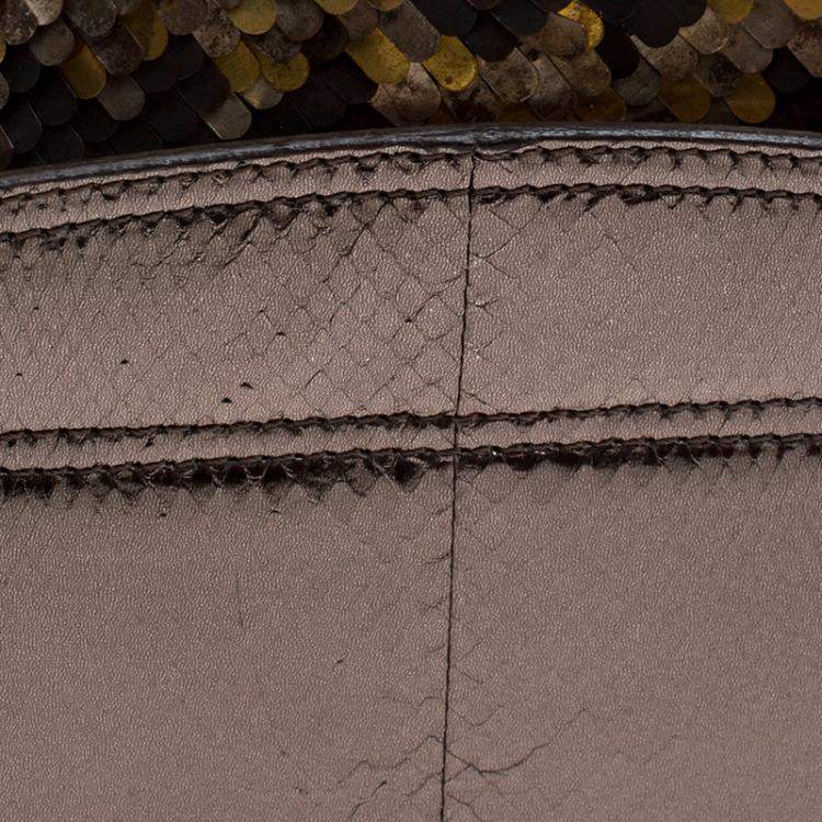 Pre Owned Jimmy Choo Metallic Multicolor Sequin Chain Shoulder Bag