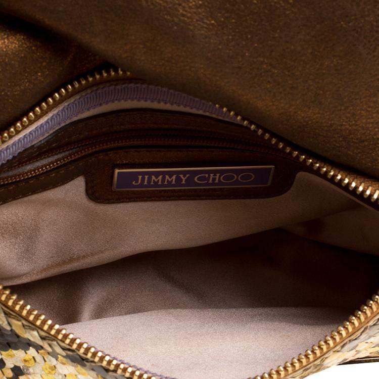 Pre Owned Jimmy Choo Metallic Multicolor Sequin Chain Shoulder Bag
