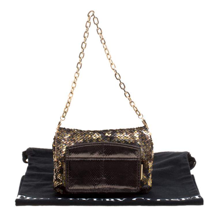 Pre Owned Jimmy Choo Metallic Multicolor Sequin Chain Shoulder Bag
