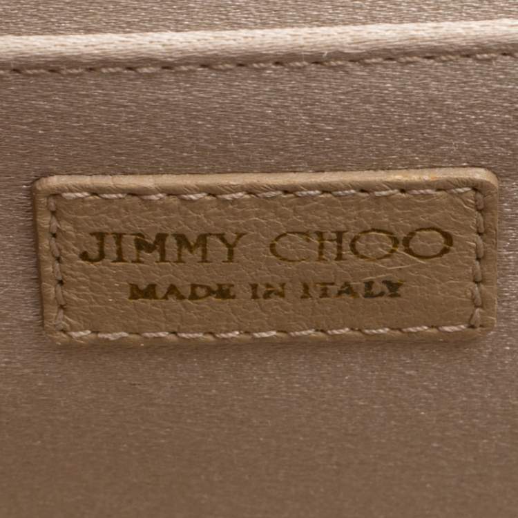Pre Owned Jimmy Choo Burgundy Shimmering Leather Charlize Clutch
