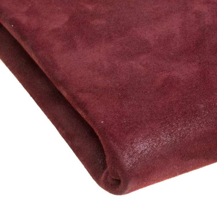 Pre Owned Jimmy Choo Burgundy Shimmering Leather Charlize Clutch