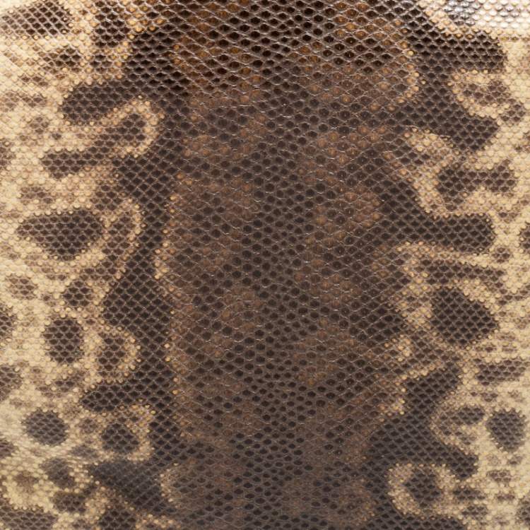 Pre Owned Jimmy Choo Beige/Green Karung and Watersnake Anna Shoulder Bag