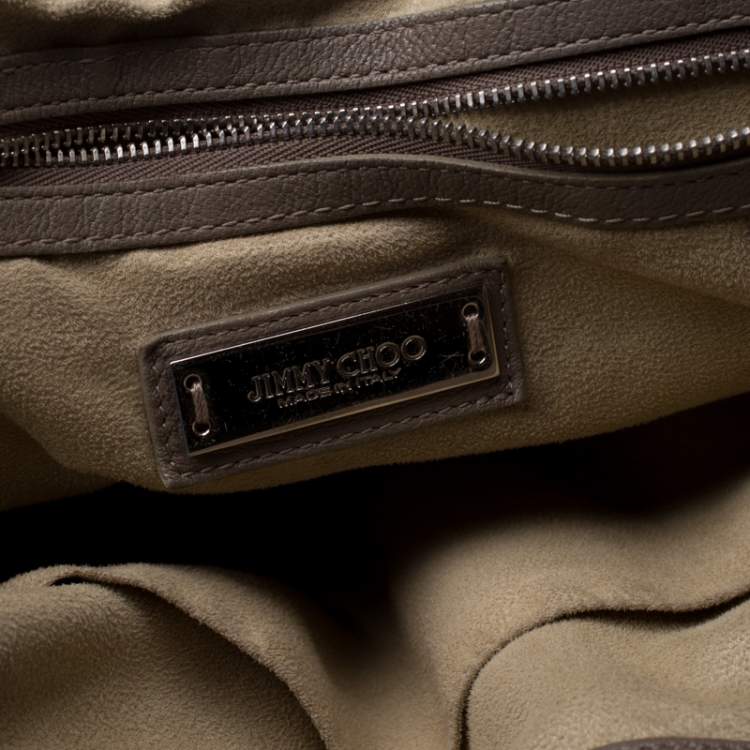 Pre Owned Jimmy Choo Taupe Leather Blare Tote 