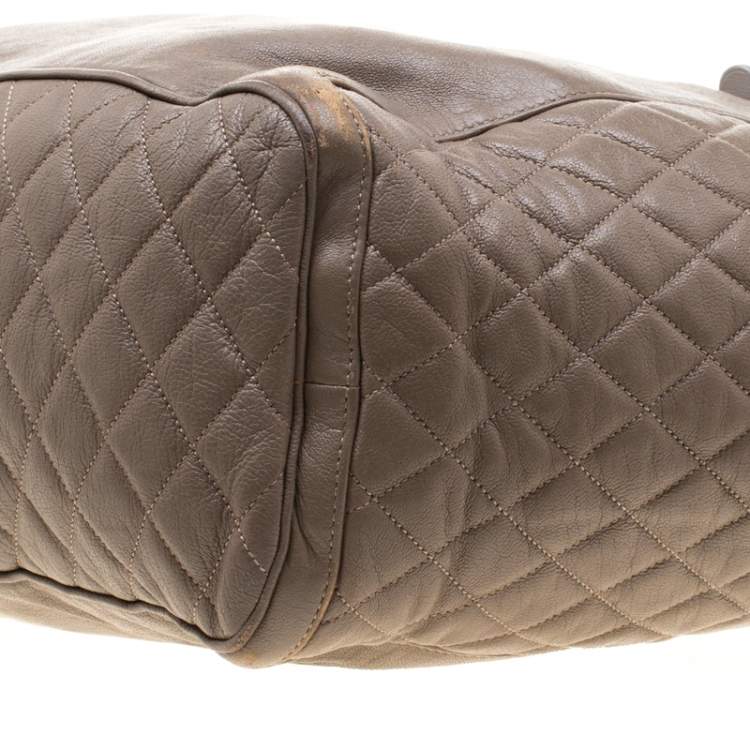 Pre Owned Jimmy Choo Taupe Leather Blare Tote 