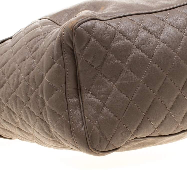 Pre Owned Jimmy Choo Taupe Leather Blare Tote 