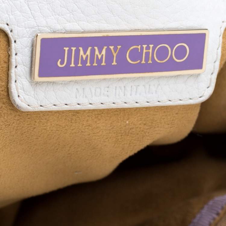 Pre Owned Jimmy Choo White Leather Tulita Hobo