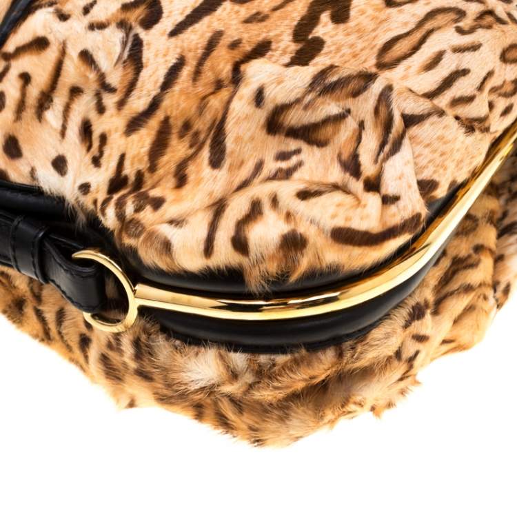 Pre Owned Jimmy Choo Brown Leopard Calfhair and Leather Tote 