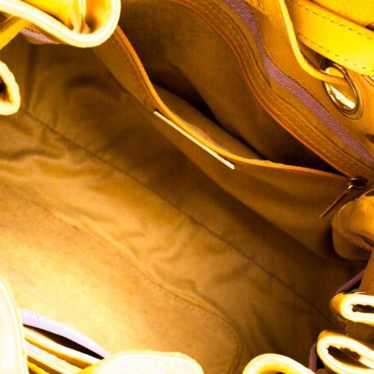 Pre Owned Jimmy Choo Mustard Leather Riki Tote