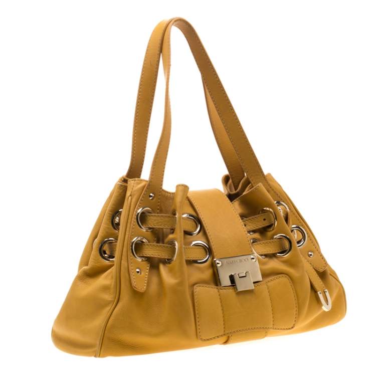 Pre Owned Jimmy Choo Mustard Leather Riki Tote