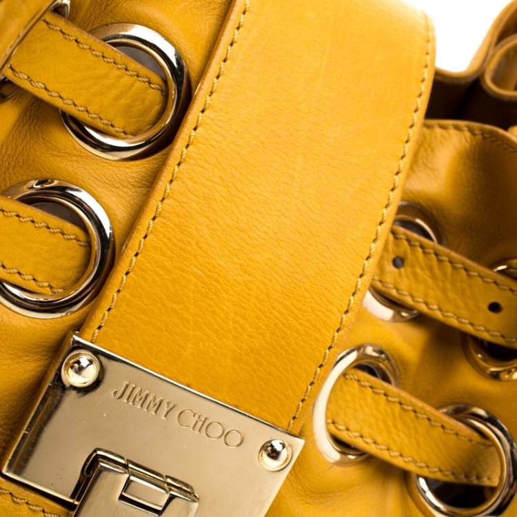 Pre Owned Jimmy Choo Mustard Leather Riki Tote