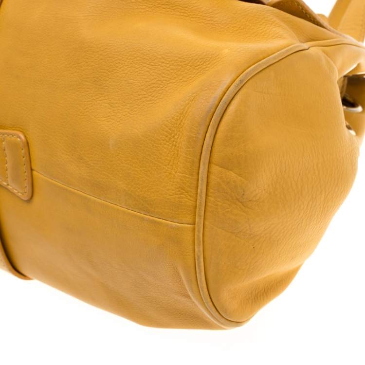 Pre Owned Jimmy Choo Mustard Leather Riki Tote