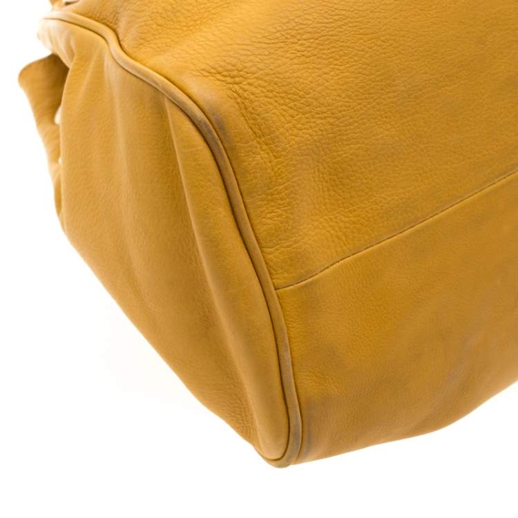 Pre Owned Jimmy Choo Mustard Leather Riki Tote