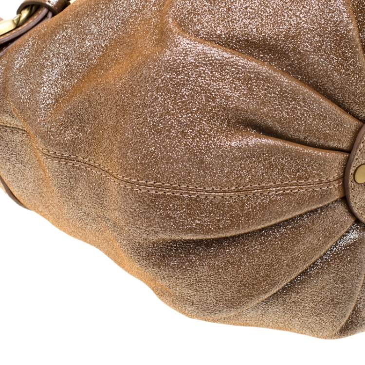 Pre Owned Jimmy Choo Metallic Brown Leather Tulita Hobo