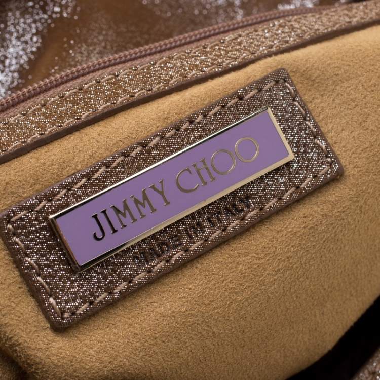 Pre Owned Jimmy Choo Metallic Brown Leather Tulita Hobo