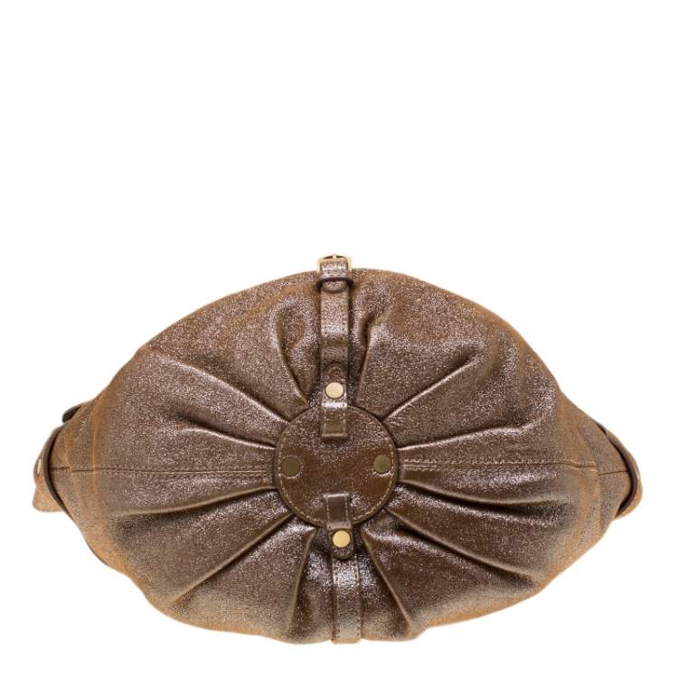 Pre Owned Jimmy Choo Metallic Brown Leather Tulita Hobo