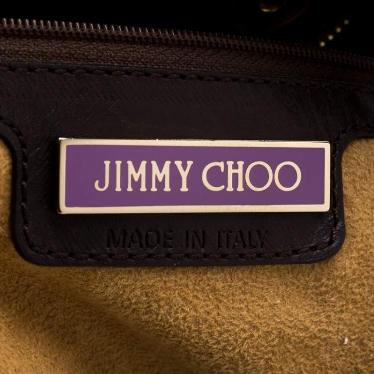 Pre Owned Jimmy Choo Brown Python and Leather Alex Tote