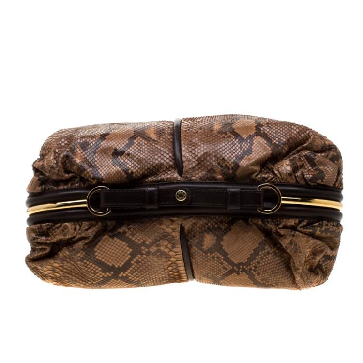 Pre Owned Jimmy Choo Brown Python and Leather Alex Tote