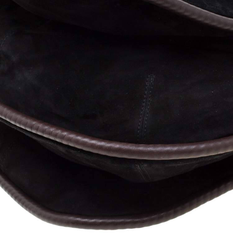 Pre Owned Jimmy Choo Black Suede Bead Embellished Hobo