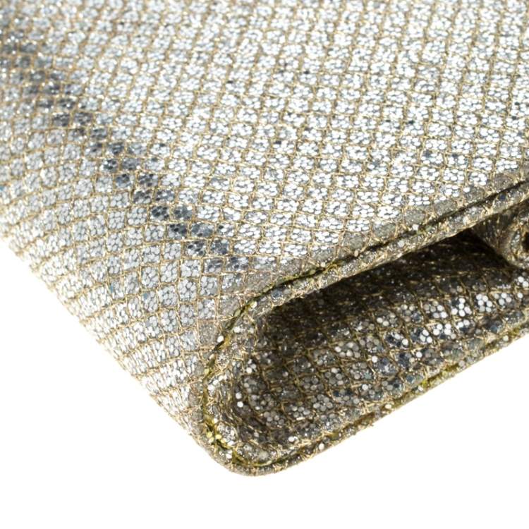 Pre Owned Jimmy Choo Gold Gliters Clutch  