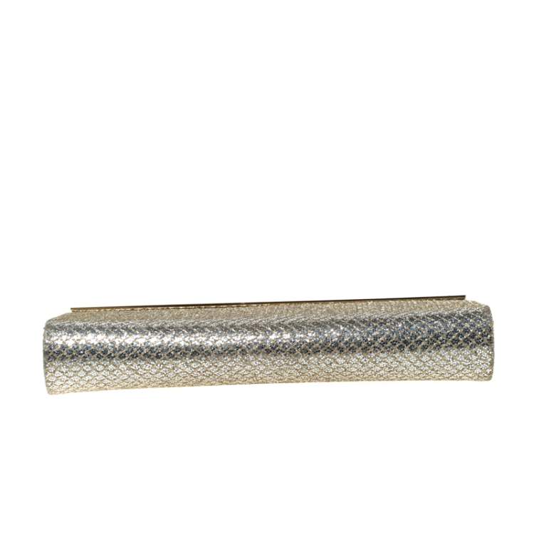 Pre Owned Jimmy Choo Gold Gliters Clutch  