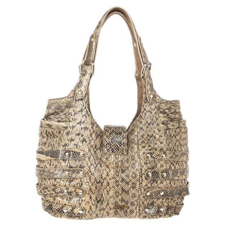 Pre Owned Jimmy Choo Bree Snakeskin Tote