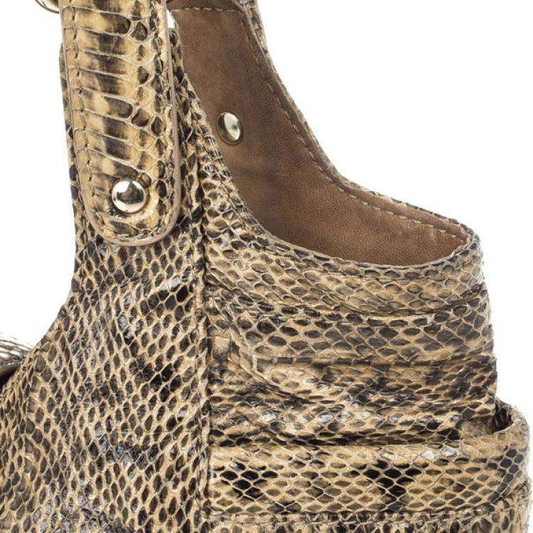 Pre Owned Jimmy Choo Bree Snakeskin Tote