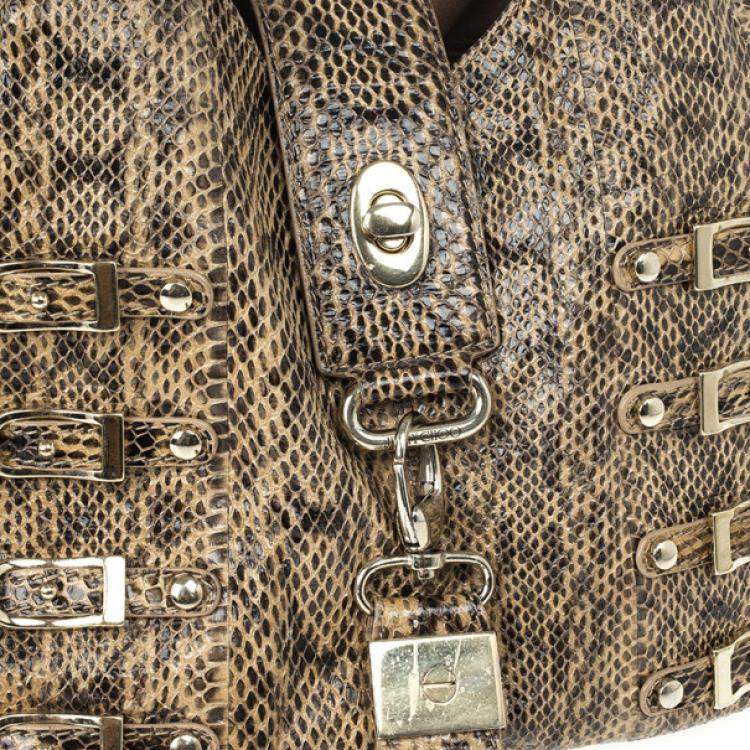 Pre Owned Jimmy Choo Bree Snakeskin Tote