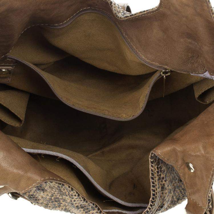 Pre Owned Jimmy Choo Bree Snakeskin Tote