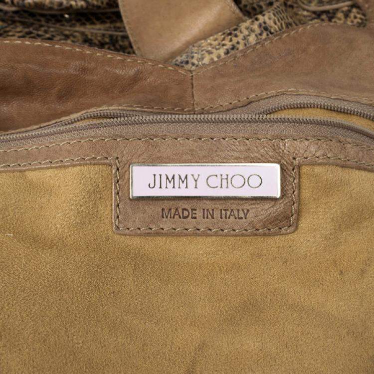 Pre Owned Jimmy Choo Bree Snakeskin Tote