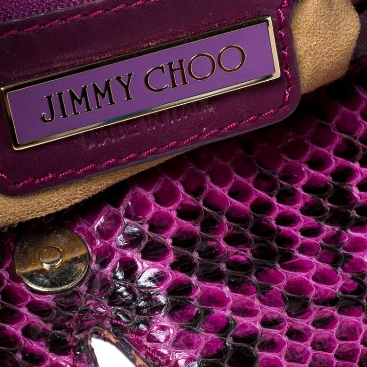 Pre Owned Jimmy Choo Purple Suede and Leather Alex Shoulder Bag