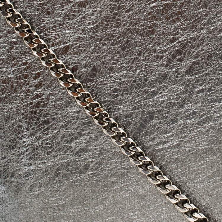 Pre Owned Jimmy Choo Metallic Silver Leather Vintage Celeste Clutch 