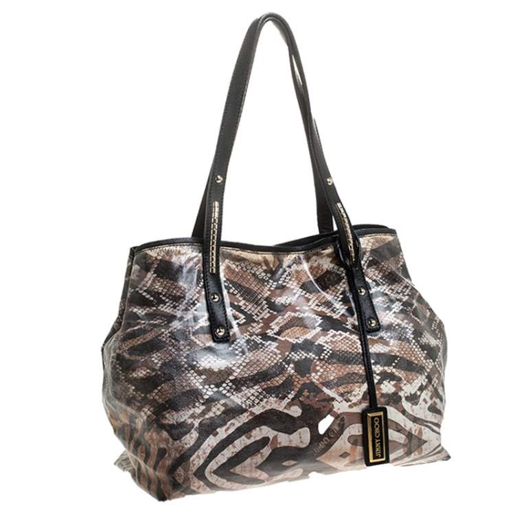 Pre Owned Jimmy Choo Multicolor Printed Coated Canvas Scarlet Tote
