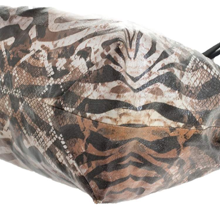 Pre Owned Jimmy Choo Multicolor Printed Coated Canvas Scarlet Tote