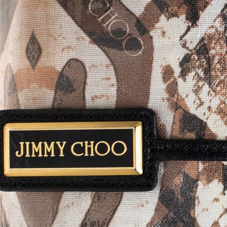 Pre Owned Jimmy Choo Multicolor Printed Coated Canvas Scarlet Tote