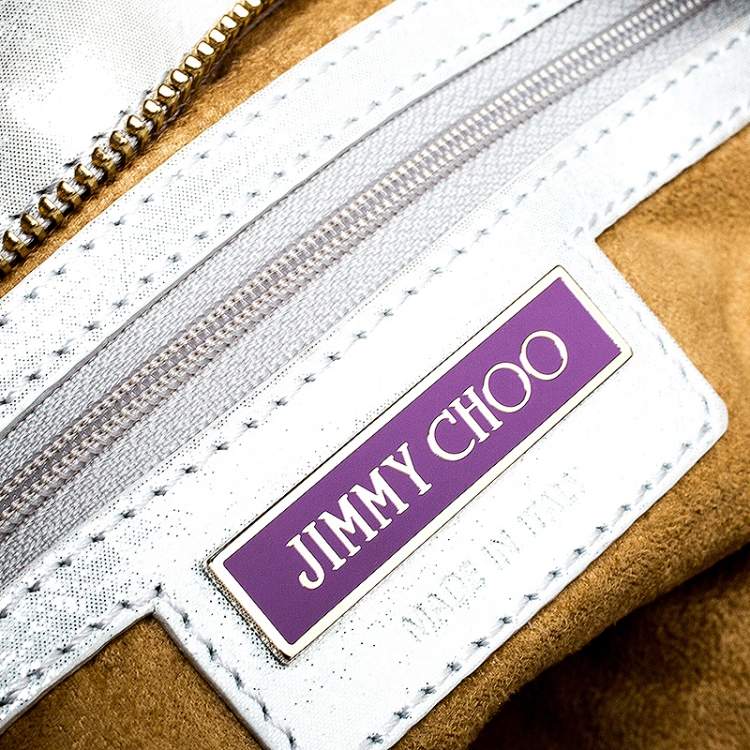 Pre Owned Jimmy Choo Beige Python Riki Shoulder Bag