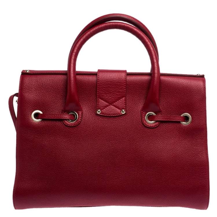 Pre Owned Jimmy Choo Red Leather Rosalie Satchel