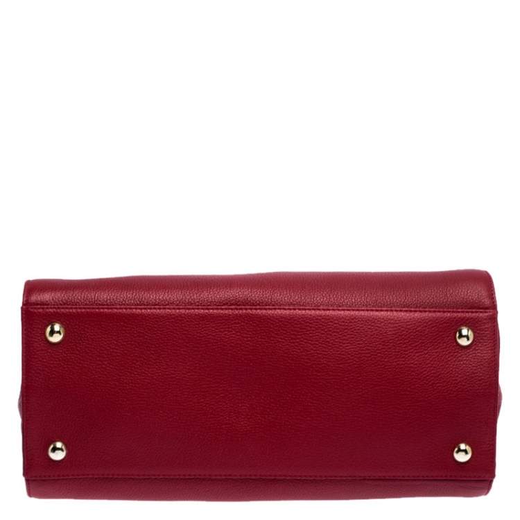 Pre Owned Jimmy Choo Red Leather Rosalie Satchel