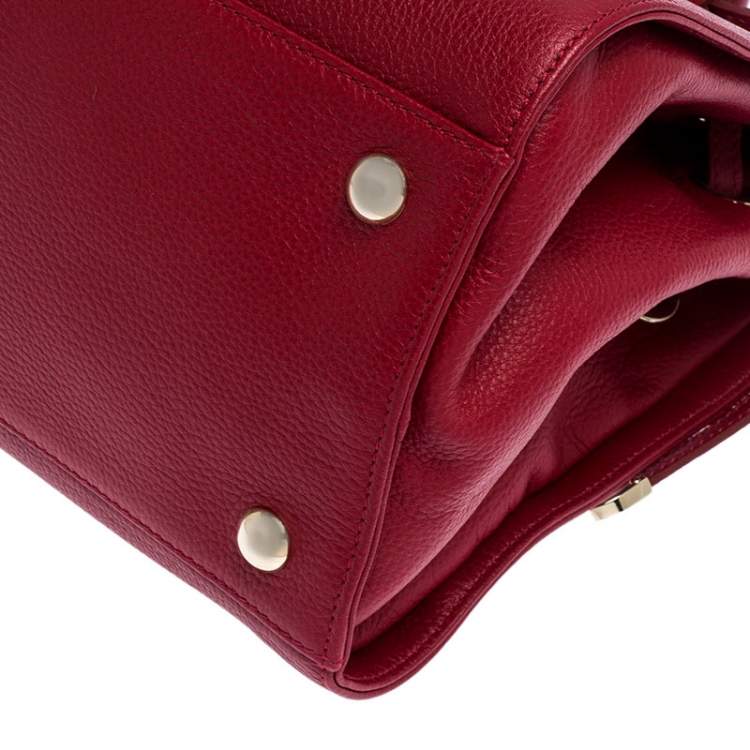 Pre Owned Jimmy Choo Red Leather Rosalie Satchel