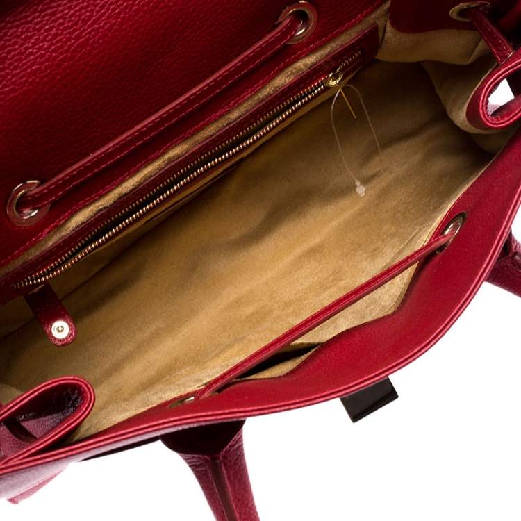 Pre Owned Jimmy Choo Red Leather Rosalie Satchel
