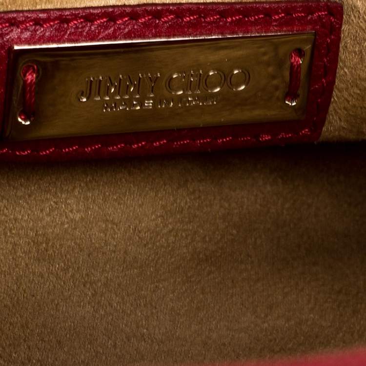 Pre Owned Jimmy Choo Red Leather Rosalie Satchel