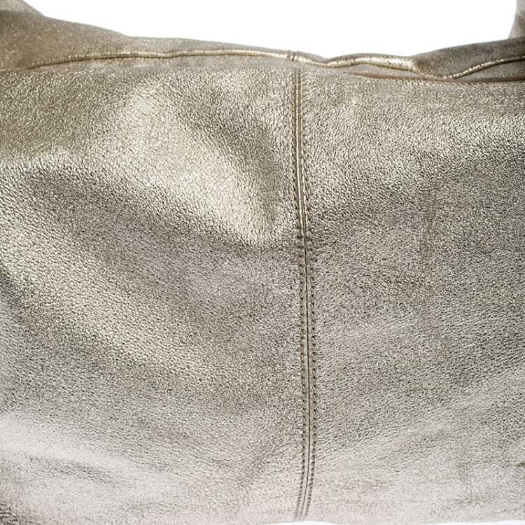 Pre Owned Jimmy Choo Metallic Gold Leather Large Hobo