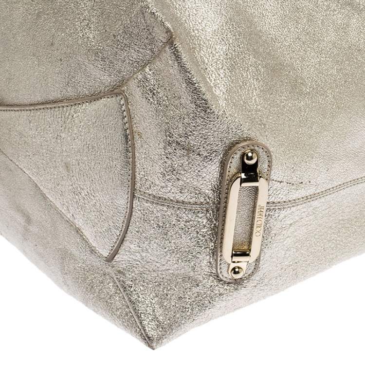 Pre Owned Jimmy Choo Metallic Gold Leather Large Hobo