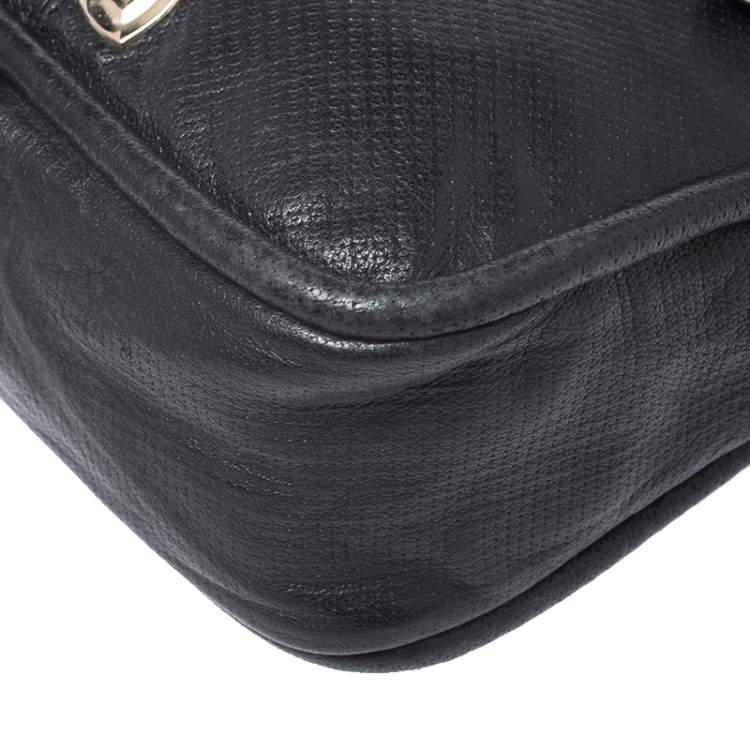 Pre Owned Jimmy Choo Black Leather Studded Crossbody Bag