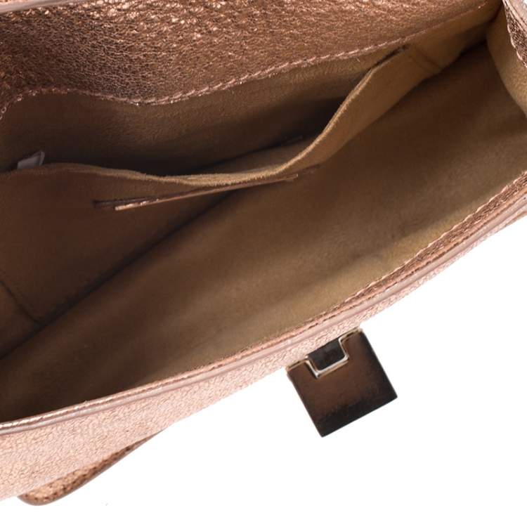 Pre Owned Jimmy Choo Rose Gold Leather Rebel Crossbody Bag