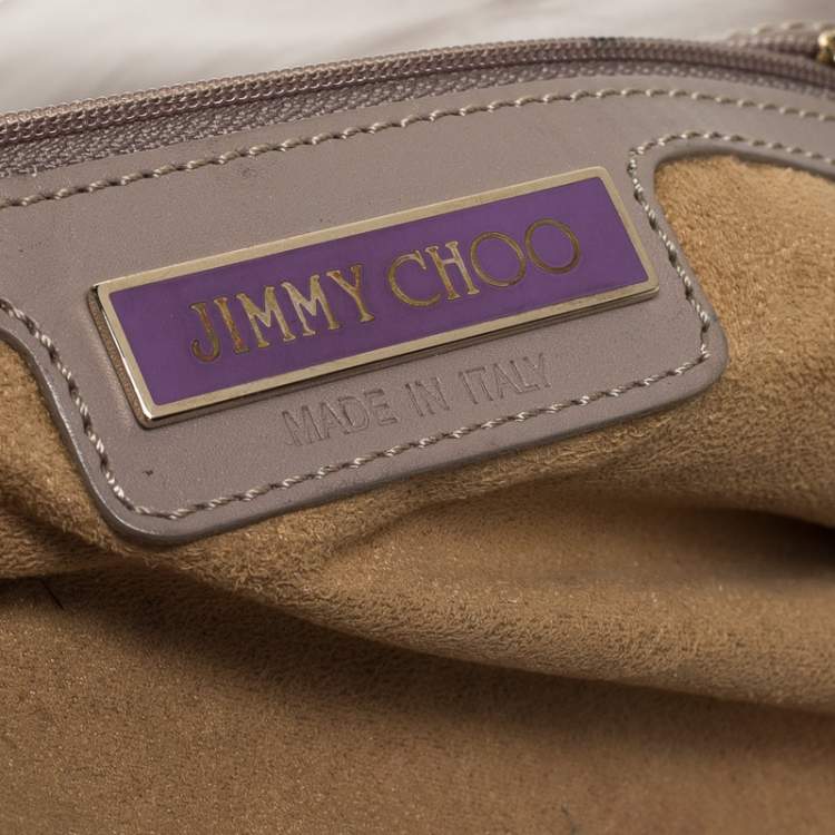 Pre Owned Jimmy Choo Beige Nubuck and Leather Flap Shoulder Bag