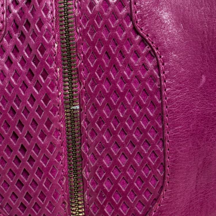 Pre Owned Jimmy Choo Purple Leather Flap Clutch